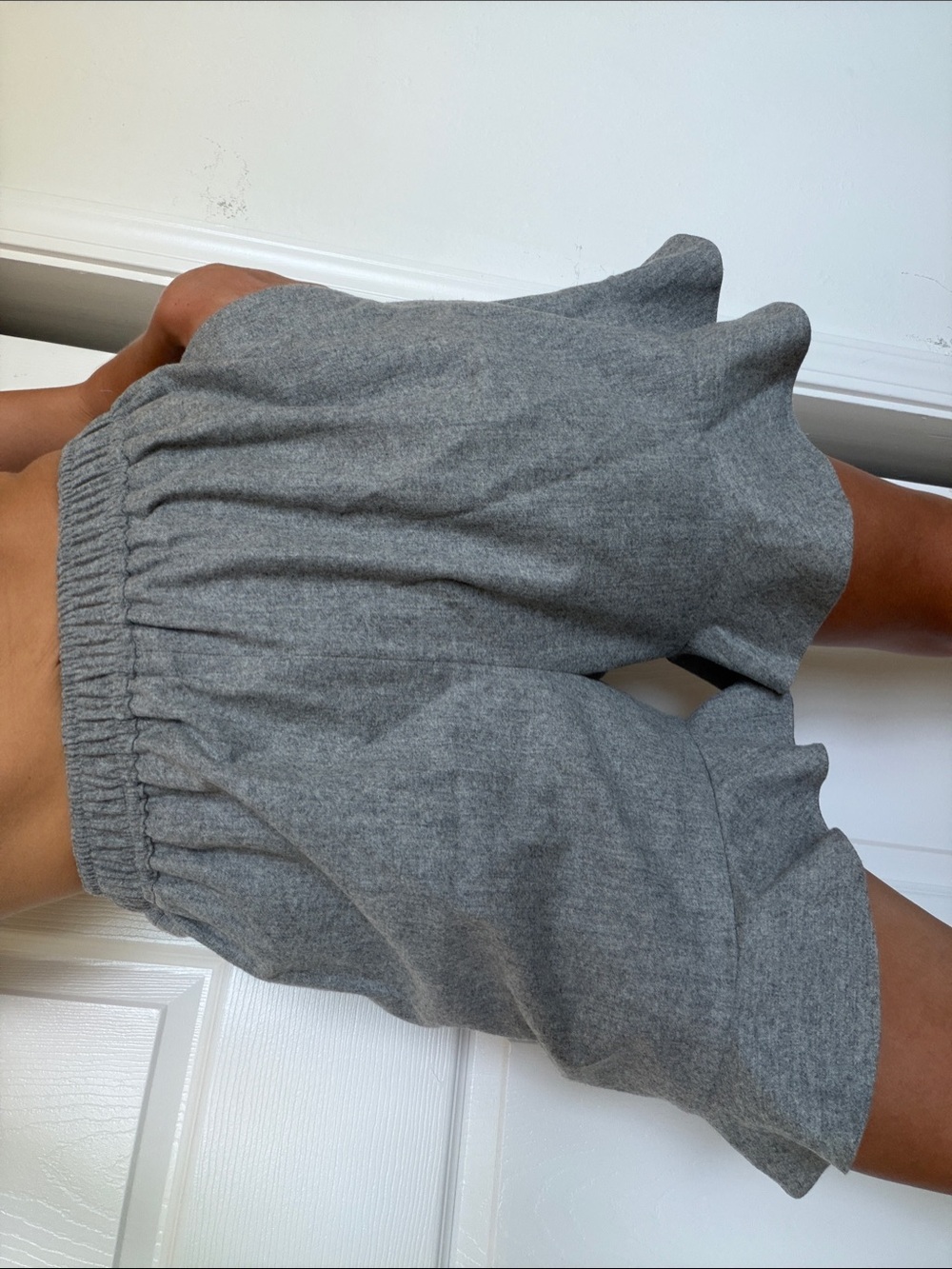 Stella McCartney Gray Knit High-Waist Elastic Shorts